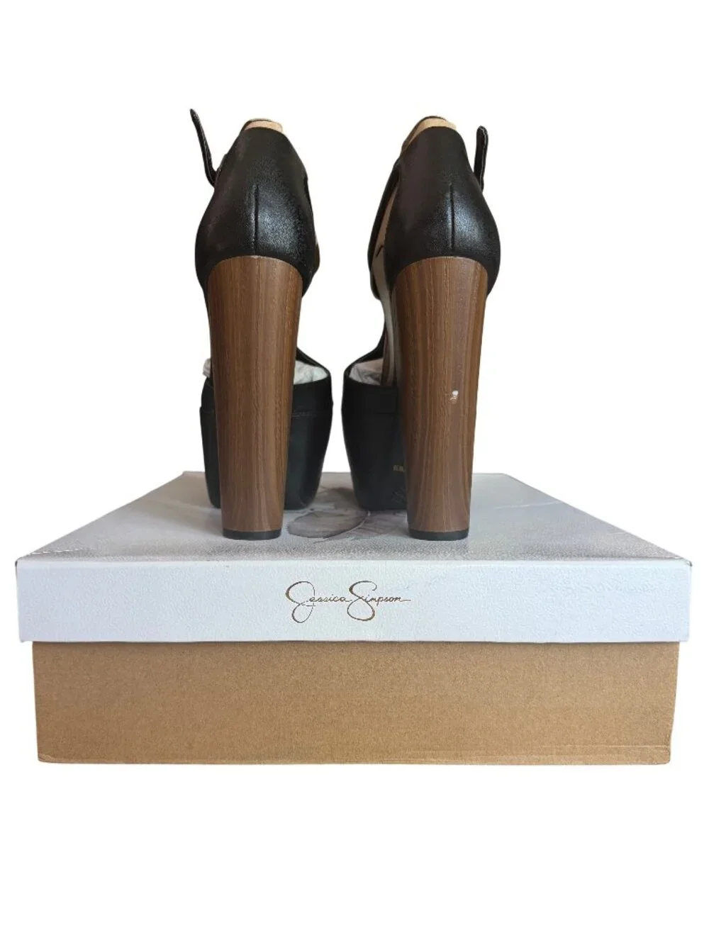 Jessica Simpson Dany T-Strap Platform Sandal Black 8M Never Worn w/ Box FLAW